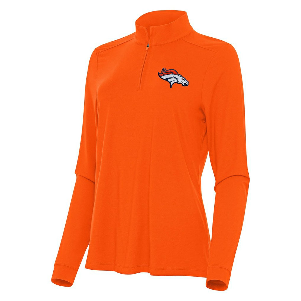 Denver Broncos Antigua Women's Intent Quarter-Zip Sweatshirt Orange