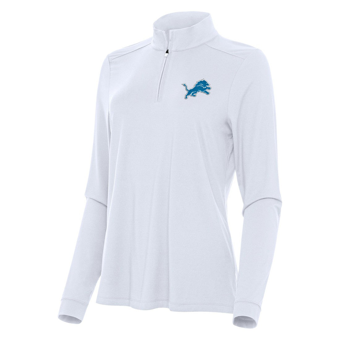 Detroit Lions Antigua Women's Intent Quarter-Zip Sweatshirt White