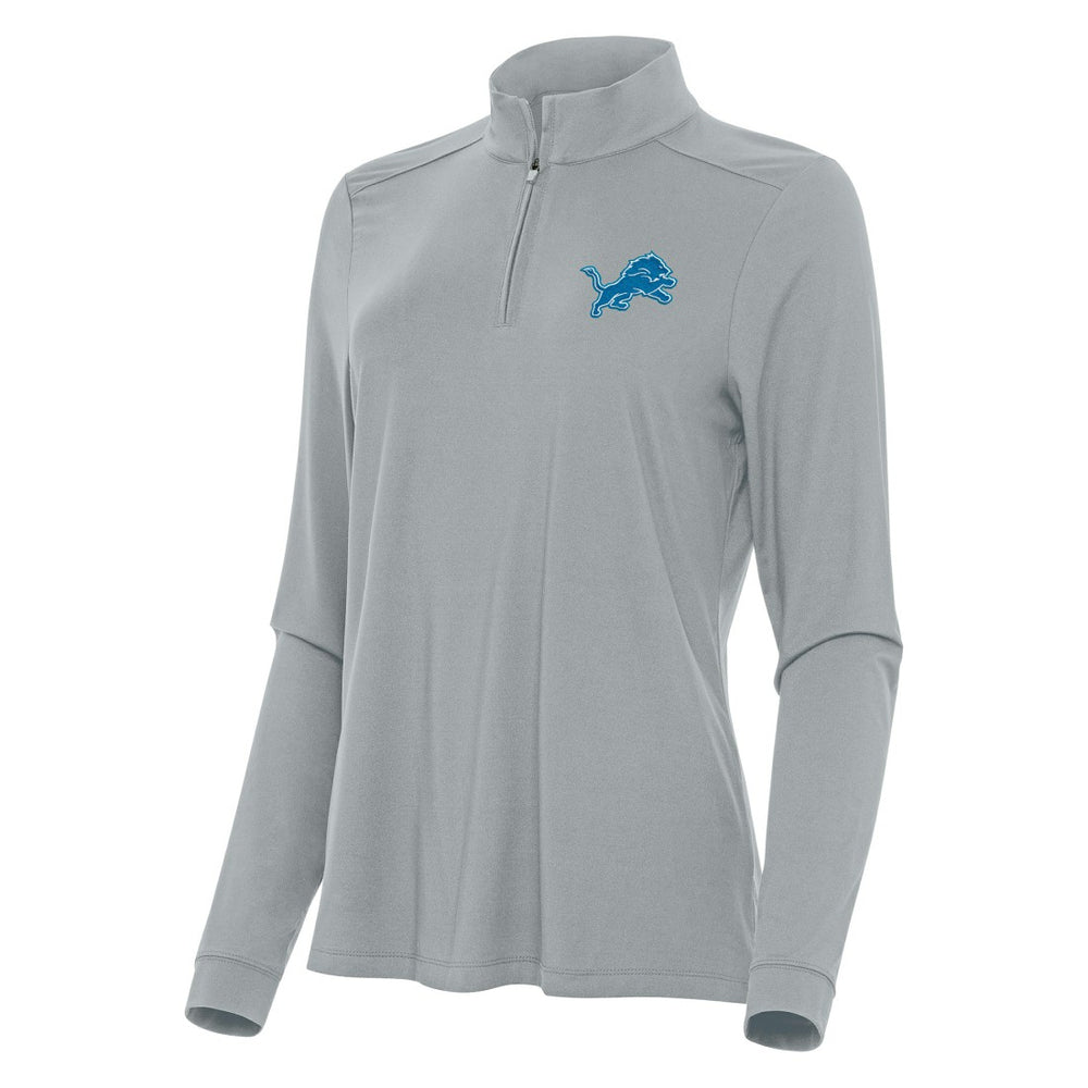 Detroit Lions Antigua Women's Intent Quarter-Zip Sweatshirt Gray