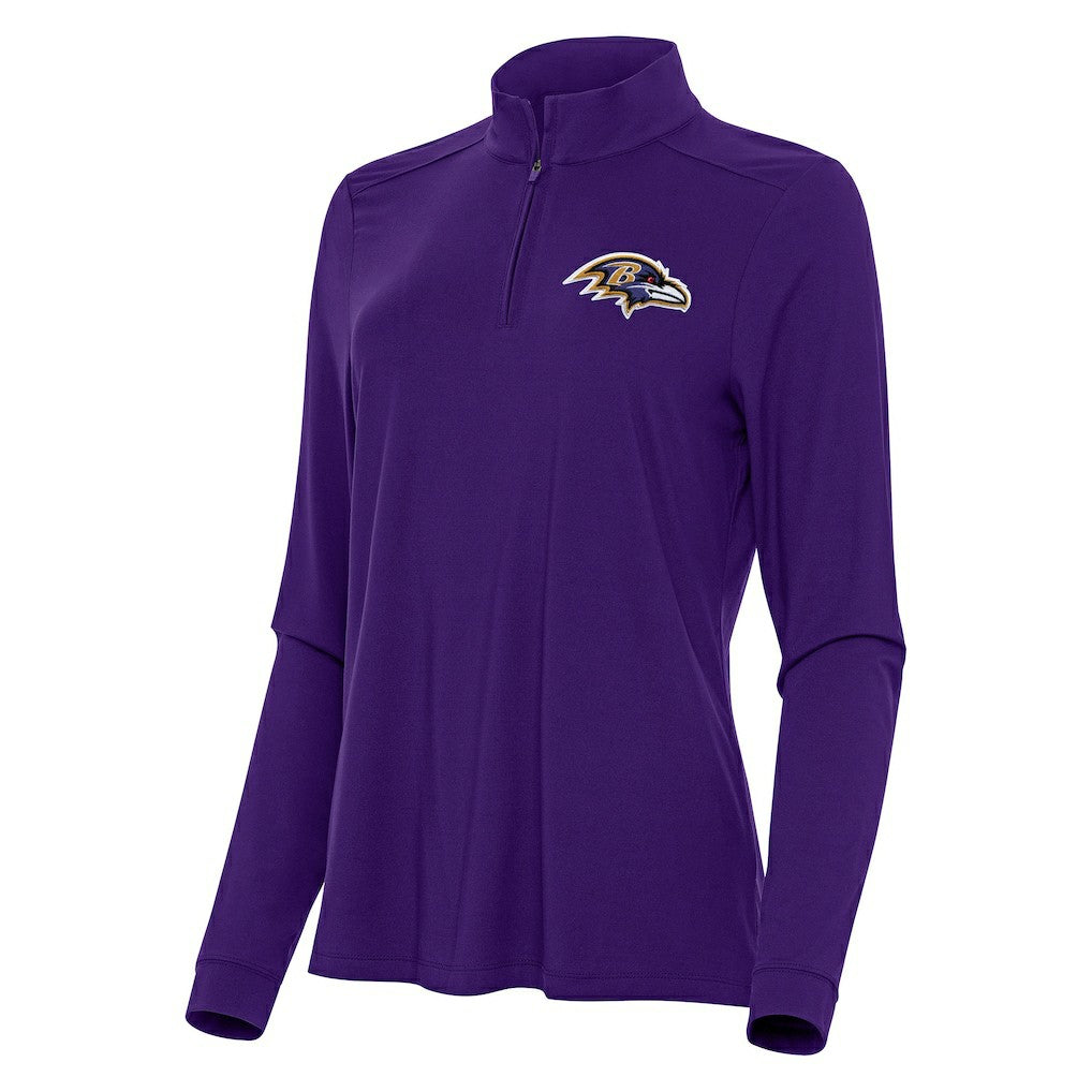 Baltimore Ravens Antigua Women's Intent Quarter-Zip Sweatshirt Purple