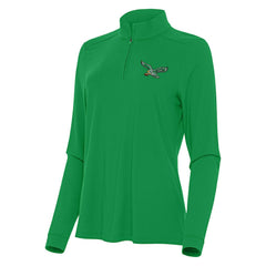 Philadelphia Eagles Antigua Women's Intent Quarter-Zip Sweatshirt Kelly Green