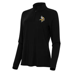 Minnesota Vikings Antigua Women's Intent Quarter-Zip Sweatshirt Black