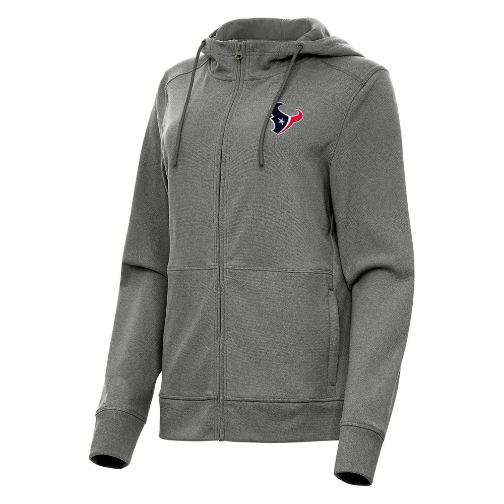 Houston Texans Antigua Women's Seeker Full-Zip Hoodie Jacket Heather Charcoal