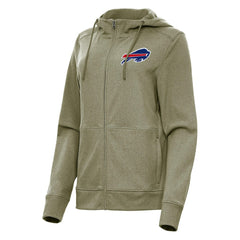 Buffalo Bills Antigua Women's Seeker Full-Zip Hoodie Jacket Heather Olive