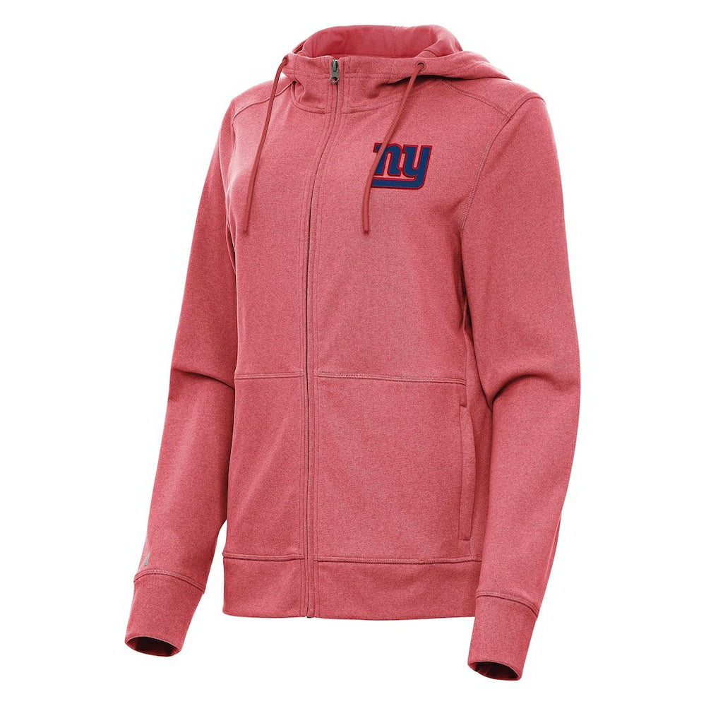 New York Giants Antigua Women's Seeker Full-Zip Hoodie Jacket Heather Red