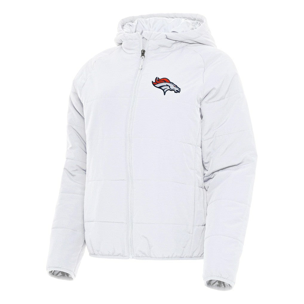 Denver Broncos Antigua Women's Universe Full-Zip Hoodie Jacket White