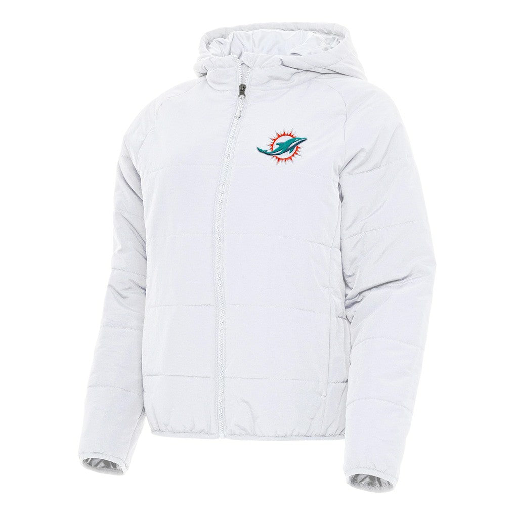 Miami Dolphins Antigua Women's Universe Full-Zip Hoodie Jacket White