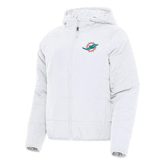 Miami Dolphins Antigua Women's Universe Full-Zip Hoodie Jacket White