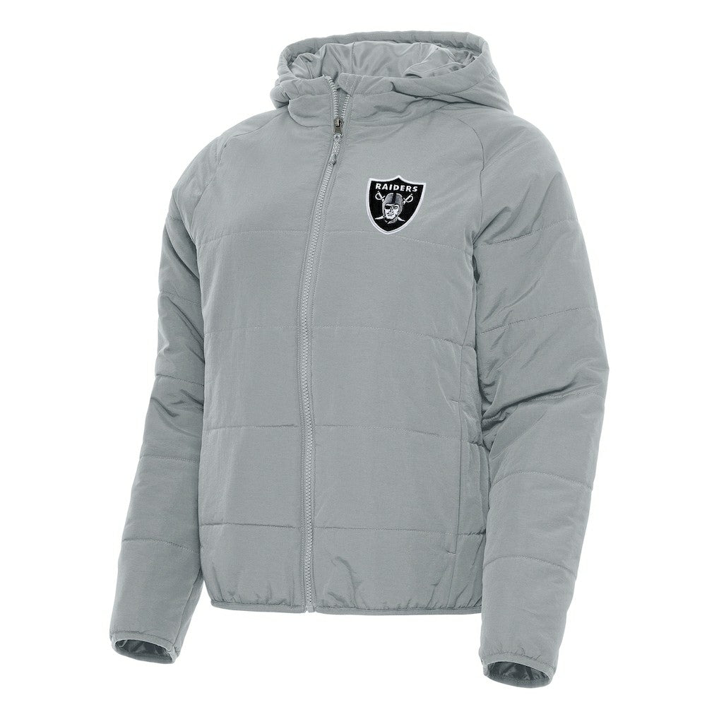 Las Vegas Raiders Antigua Women's Universe Full-Zip Hoodie Jacket Gray