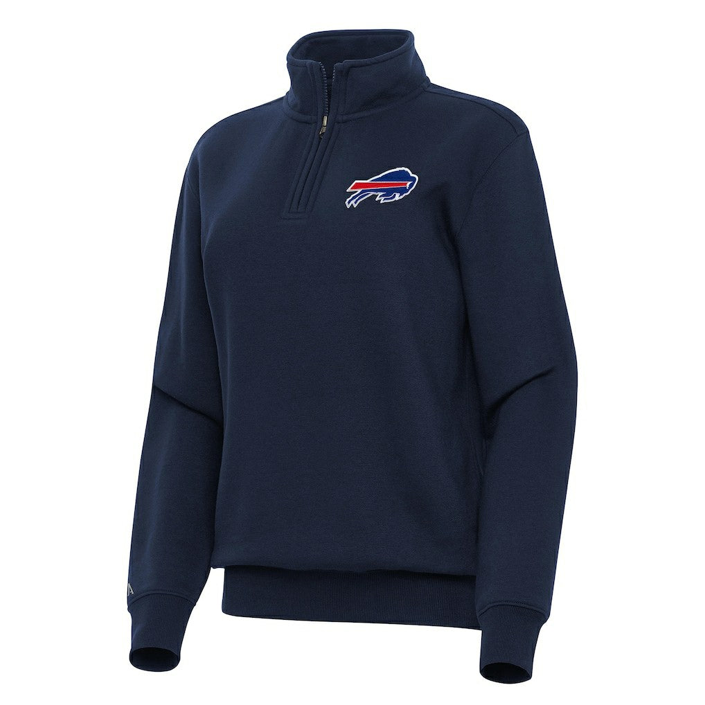 Buffalo Bills Antigua Women's Victory Quarter-Zip Top Navy