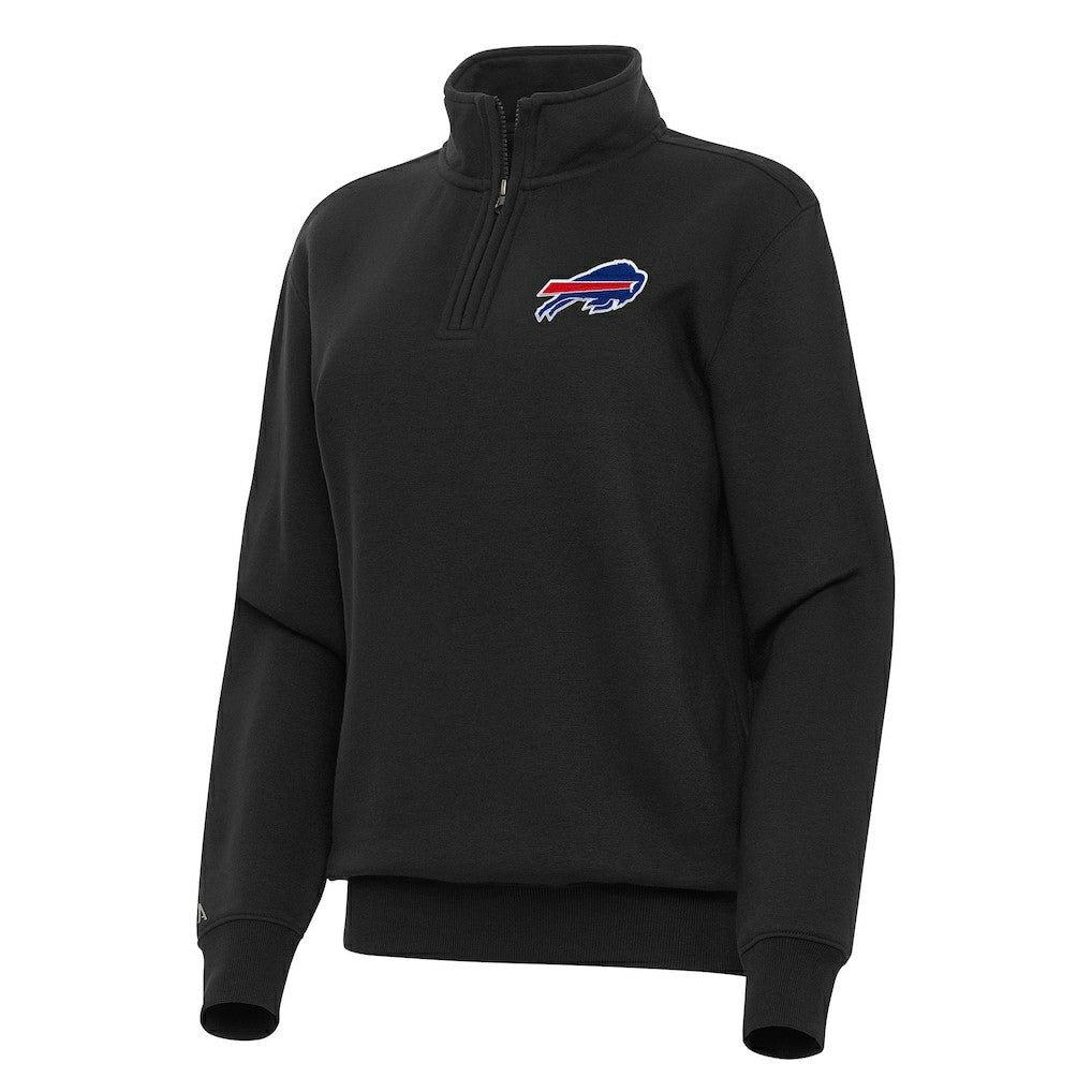 Buffalo Bills Antigua Women's Victory Quarter-Zip Top Black