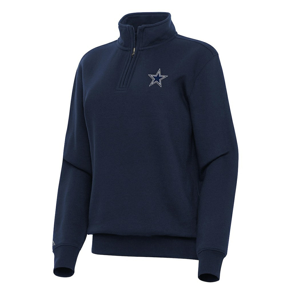 Dallas Cowboys Antigua Women's Victory Quarter-Zip Top Navy