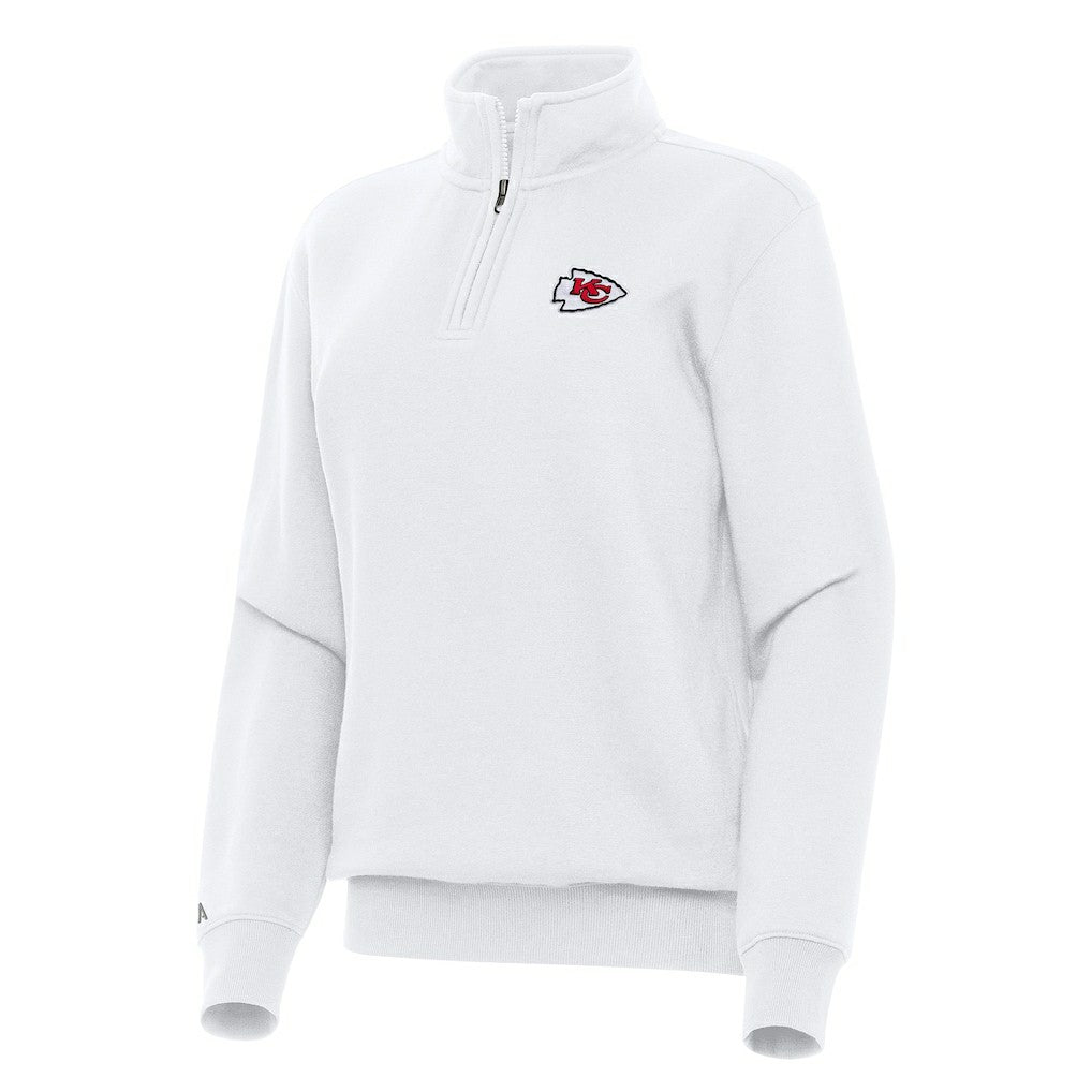 Kansas City Chiefs Antigua Women's Victory Quarter-Zip Top White