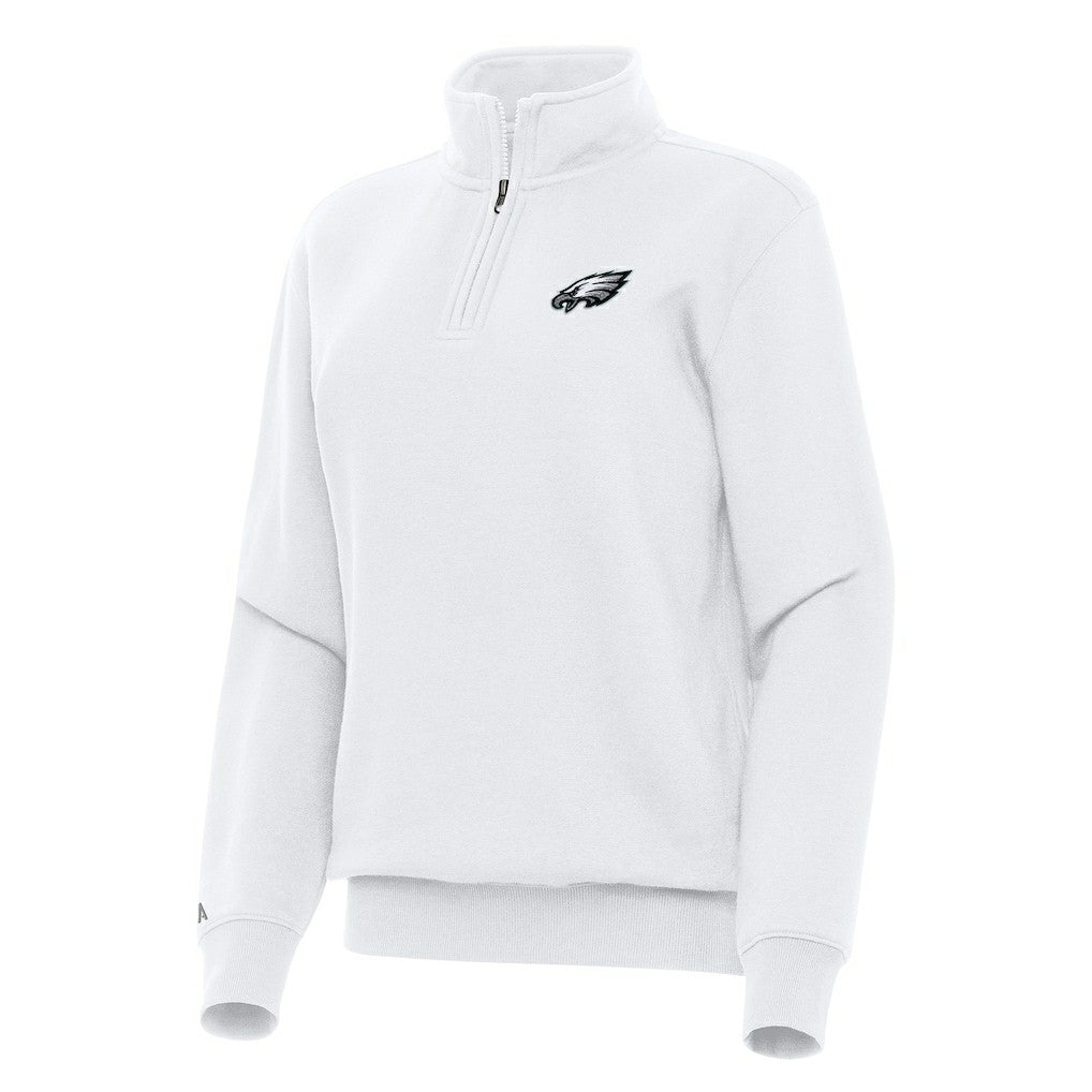 Philadelphia Eagles Antigua Women's Victory Quarter-Zip Top White