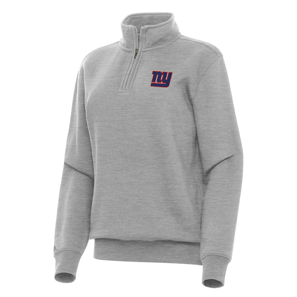 New York Giants Antigua Women's Victory Quarter-Zip Top Heather Gray