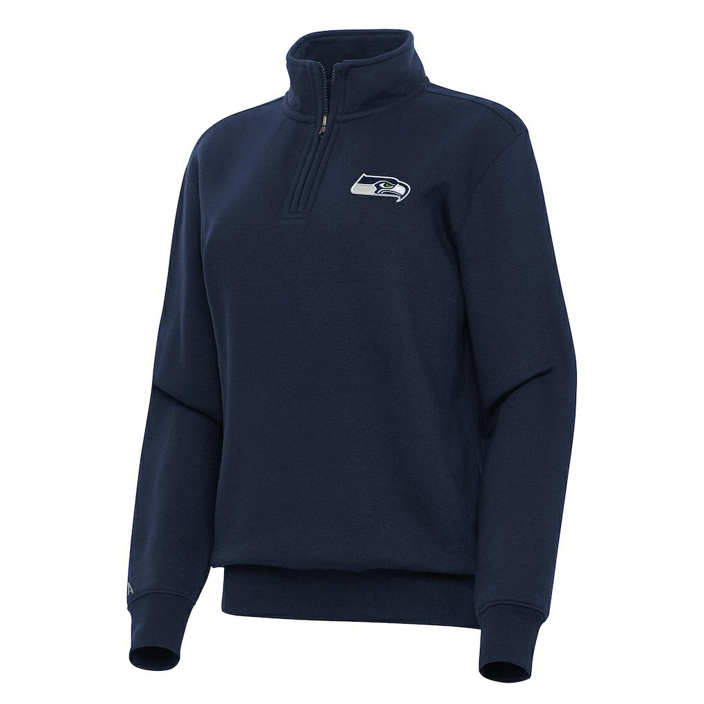 Seattle Seahawks Antigua Women's Victory Quarter-Zip Top College Navy