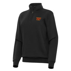Washington Commanders Antigua Women's Victory Quarter-Zip Top Black