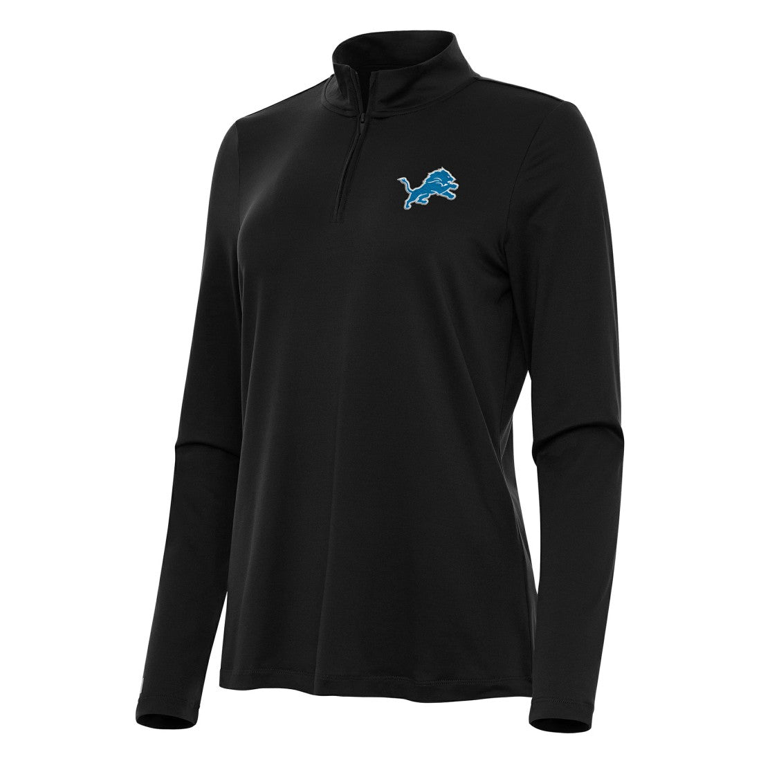 Detroit Lions Antigua Women's Reprocess Quarter-Zip Top Black