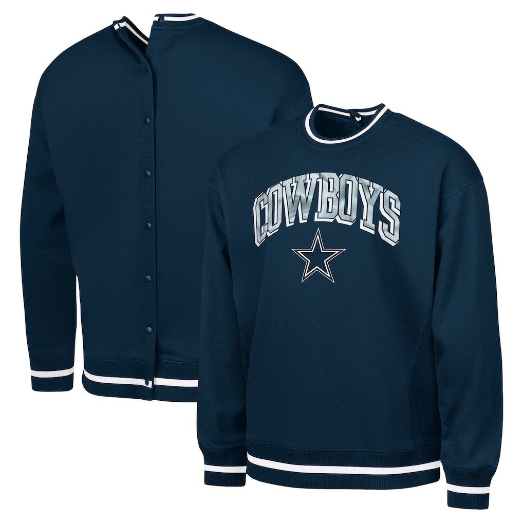 Dallas Cowboys G-III Sports by Carl Banks Adaptive Blocker Fleece Pullover Sweatshirt Navy