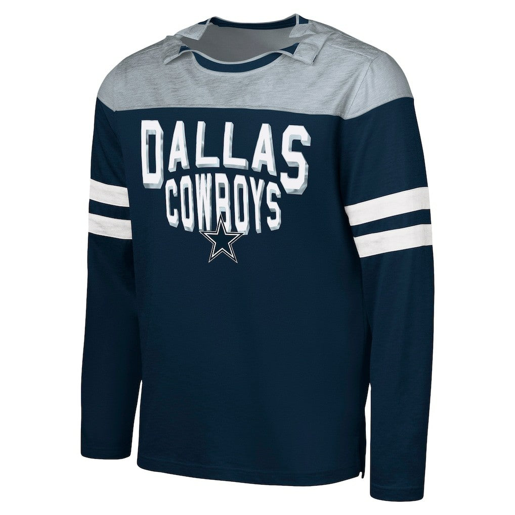 Dallas Cowboys G-III Sports by Carl Banks Adaptive Hail Mary Long Sleeve T-Shirt Navy/Silver