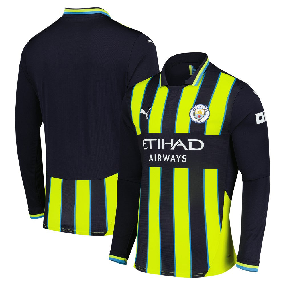 Manchester City 2024/25 Away Replica Long Sleeve Jersey Navy