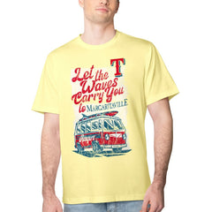 Texas Rangers Margaritaville Bus Waves Graphic T-Shirt - Yellow T-shirts