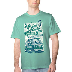 Seattle Mariners Margaritaville Bus Waves Graphic T-Shirt - Mint T-shirts