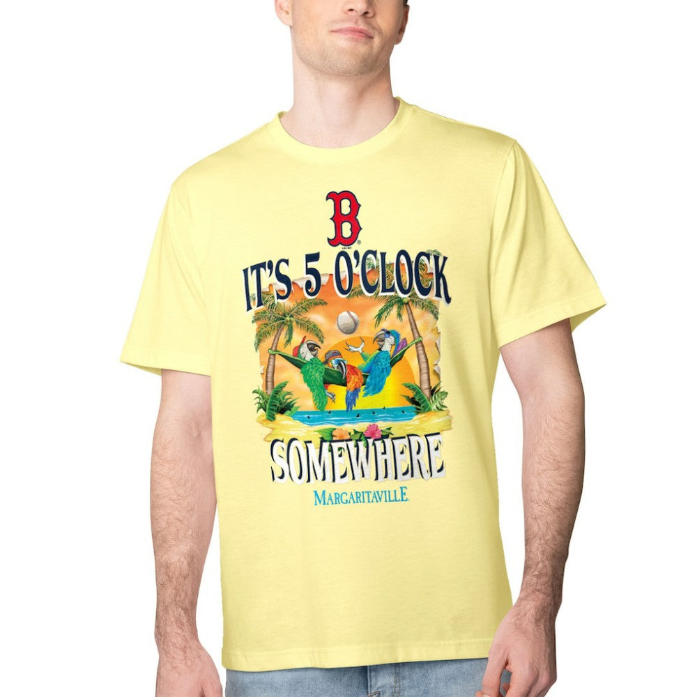 Boston Red Sox Margaritaville Five O'Clock Graphic T-Shirt - Yellow T-shirts