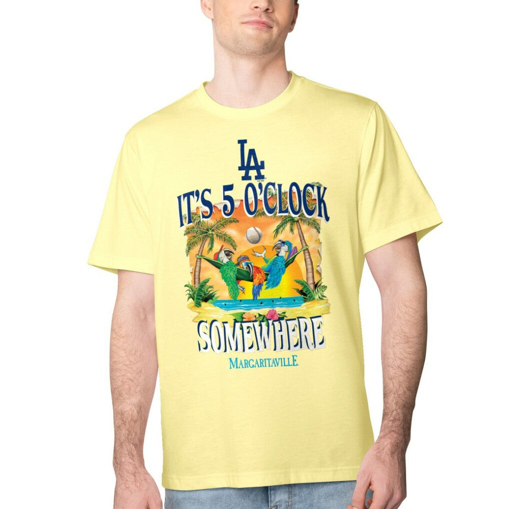 Los Angeles Dodgers Margaritaville Five O'Clock Graphic T-Shirt - Yellow T-shirts