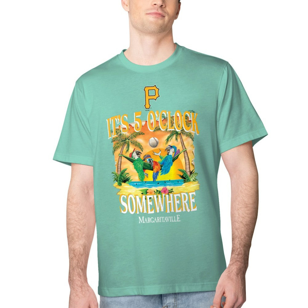Pittsburgh Pirates Margaritaville Five O'Clock Graphic T-Shirt - Mint T-shirts