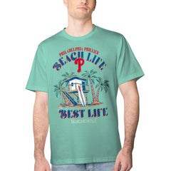 Philadelphia Phillies Margaritaville Beach Hut Graphic T-Shirt - Mint T-shirts