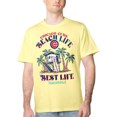 Chicago Cubs Margaritaville Beach Hut Graphic T-Shirt - Yellow T-shirts