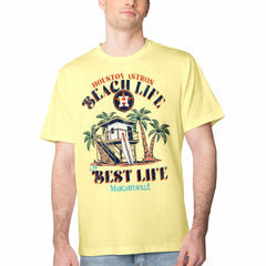 Houston Astros Margaritaville Beach Hut Graphic T-Shirt - Yellow T-shirts