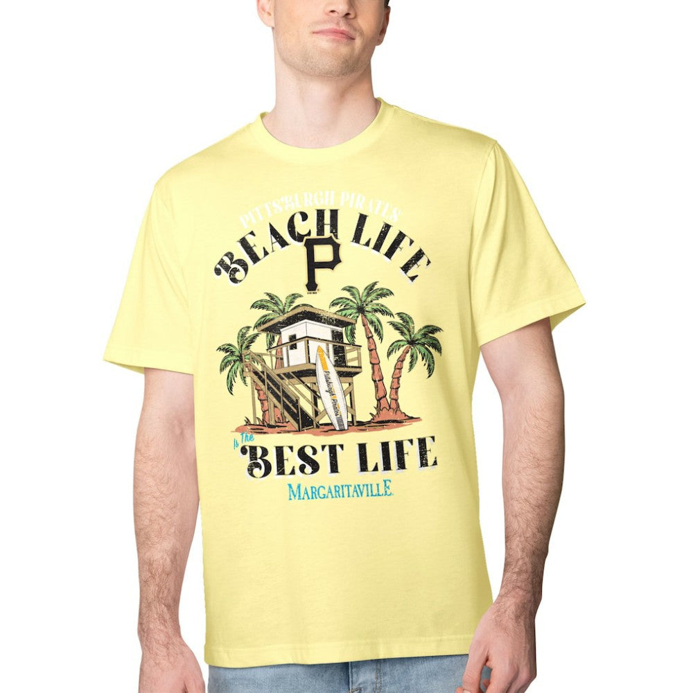 Pittsburgh Pirates Margaritaville Beach Hut Graphic T-Shirt - Yellow T-shirts