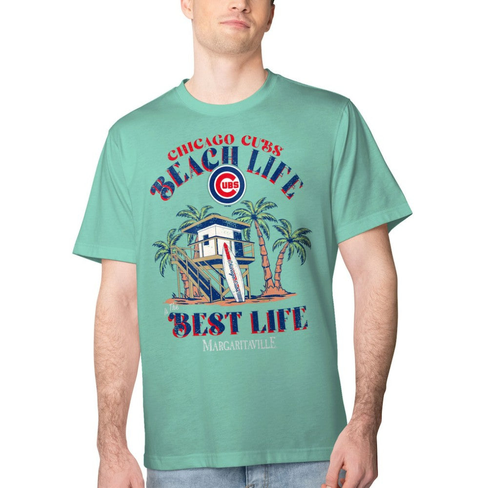 Chicago Cubs Margaritaville Beach Hut Graphic T-Shirt - Mint T-shirts