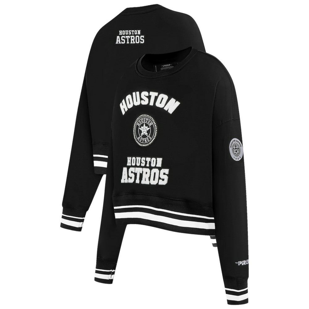 Houston Astros Pro Standard Women's Pearl Cropped Pullover Sweatshirt
 - Black Pullover
