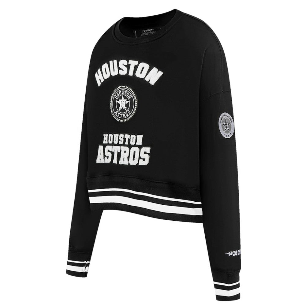 Houston Astros Pro Standard Women's Pearl Cropped Pullover Sweatshirt
 - Black Pullover