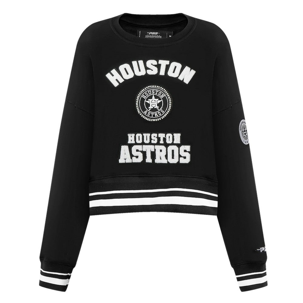 Houston Astros Pro Standard Women's Pearl Cropped Pullover Sweatshirt
 - Black Pullover