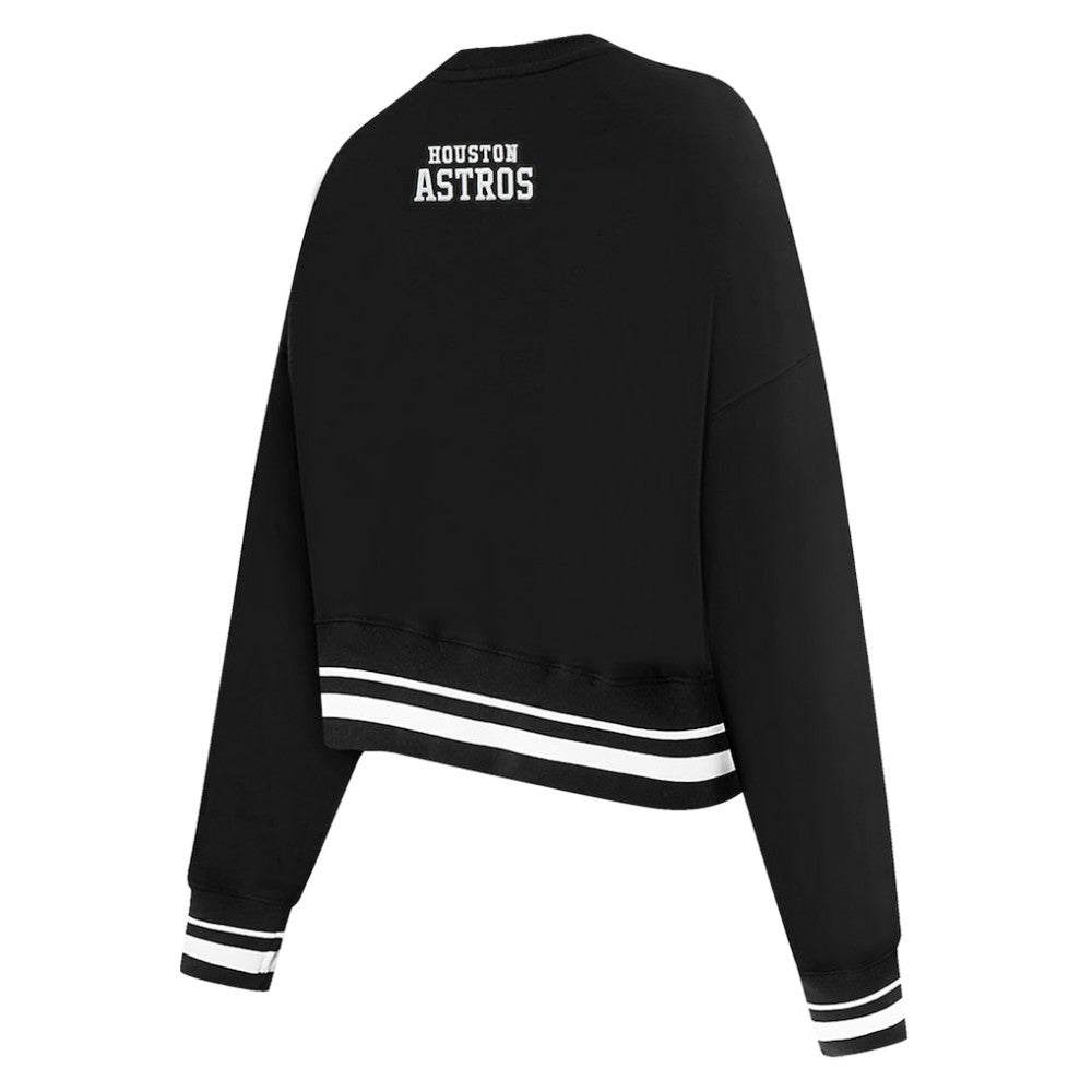 Houston Astros Pro Standard Women's Pearl Cropped Pullover Sweatshirt
 - Black Pullover