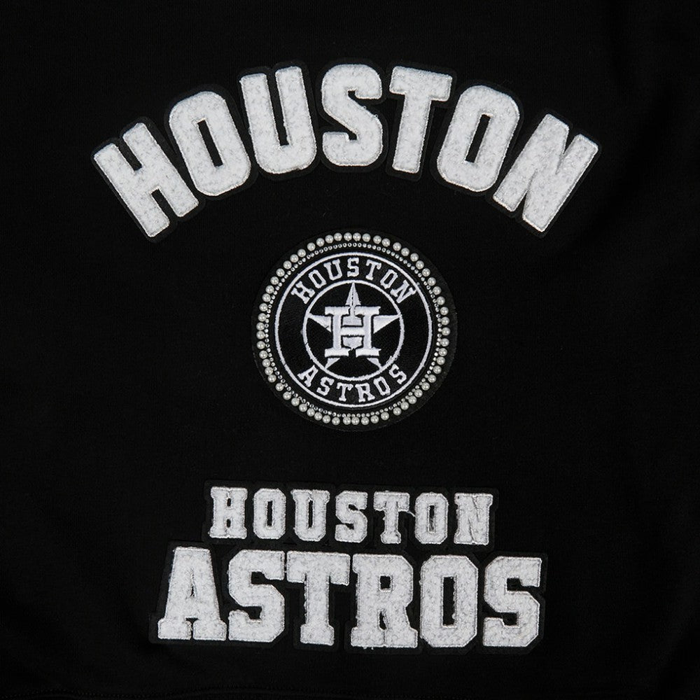 Houston Astros Pro Standard Women's Pearl Cropped Pullover Sweatshirt
 - Black Pullover