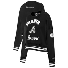 Atlanta Braves Pro Standard Women's Pearl Cropped Pullover Sweatshirt
 - Black Pullover