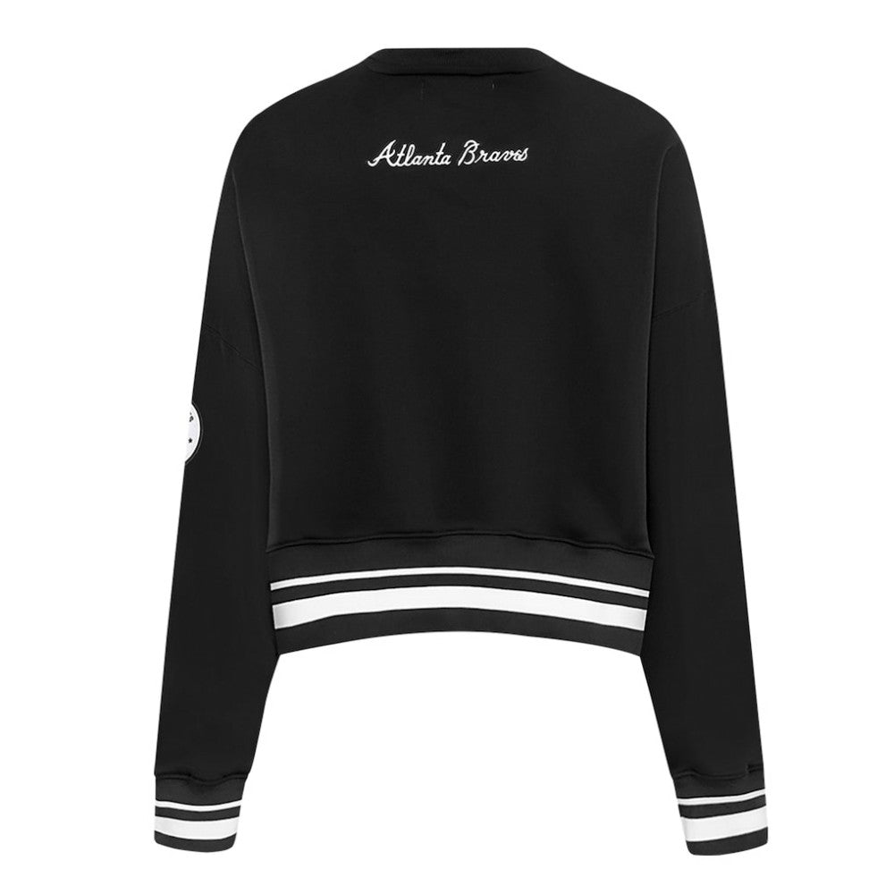 Atlanta Braves Pro Standard Women's Pearl Cropped Pullover Sweatshirt
 - Black Pullover