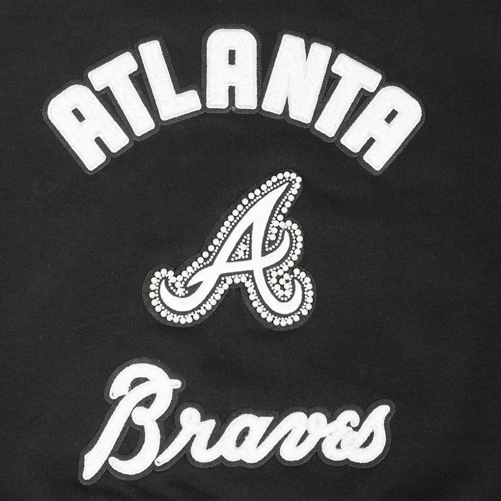 Atlanta Braves Pro Standard Women's Pearl Cropped Pullover Sweatshirt
 - Black Pullover
