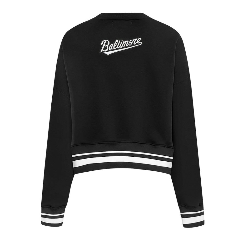 Baltimore Orioles Pro Standard Women's Pearl Cropped Pullover Sweatshirt
 - Black Pullover
