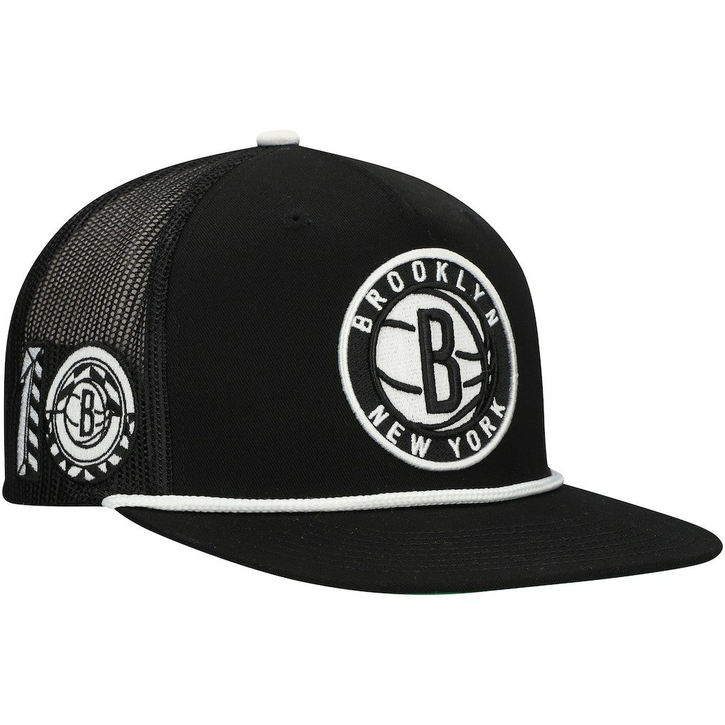 Brooklyn Nets Roper Trucker Snapback Hat Black
