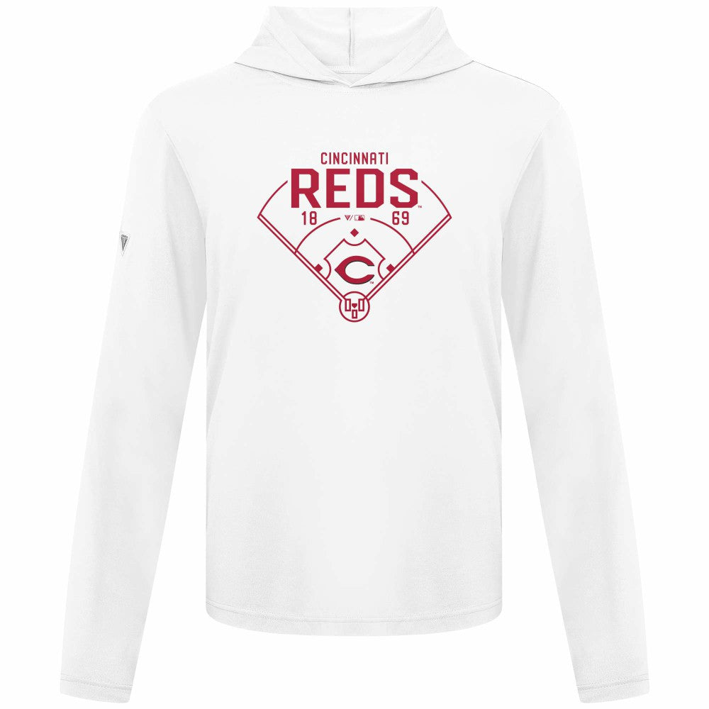 Cincinnati Reds Levelwear Anthem Home Field Pullover Hoodie - White Hoodies