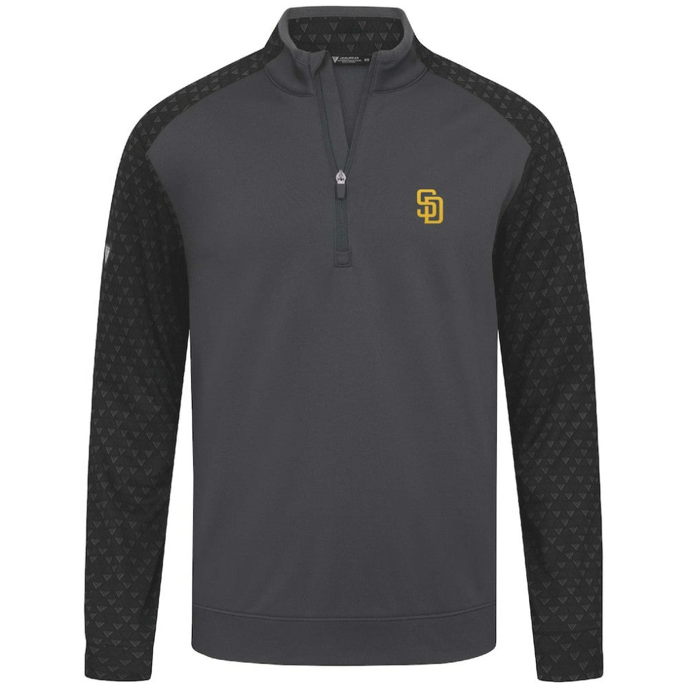 San Diego Padres Levelwear Aztec Insignia 2.0 Quarter-Zip Pullover Top - Charcoal Pullover