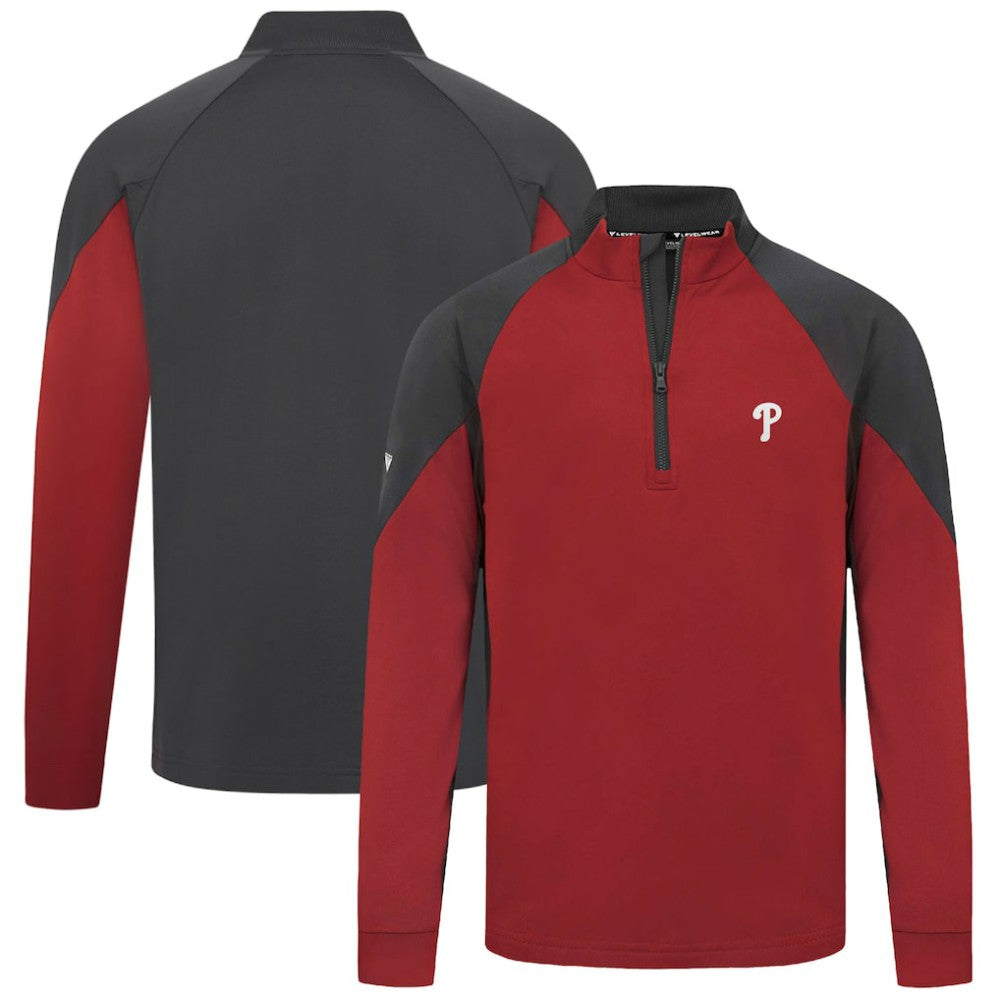 Philadelphia Phillies Levelwear Cadet Insignia 2.0 Raglan Quarter-Zip Jacket - Red Jackets