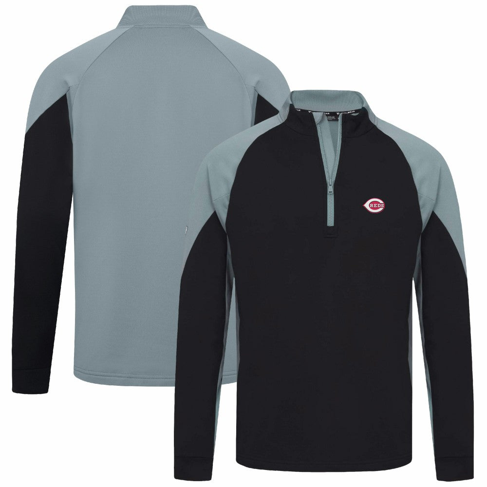 Cincinnati Reds Levelwear Cadet Insignia 2.0 Raglan Quarter-Zip Jacket - Black Jackets