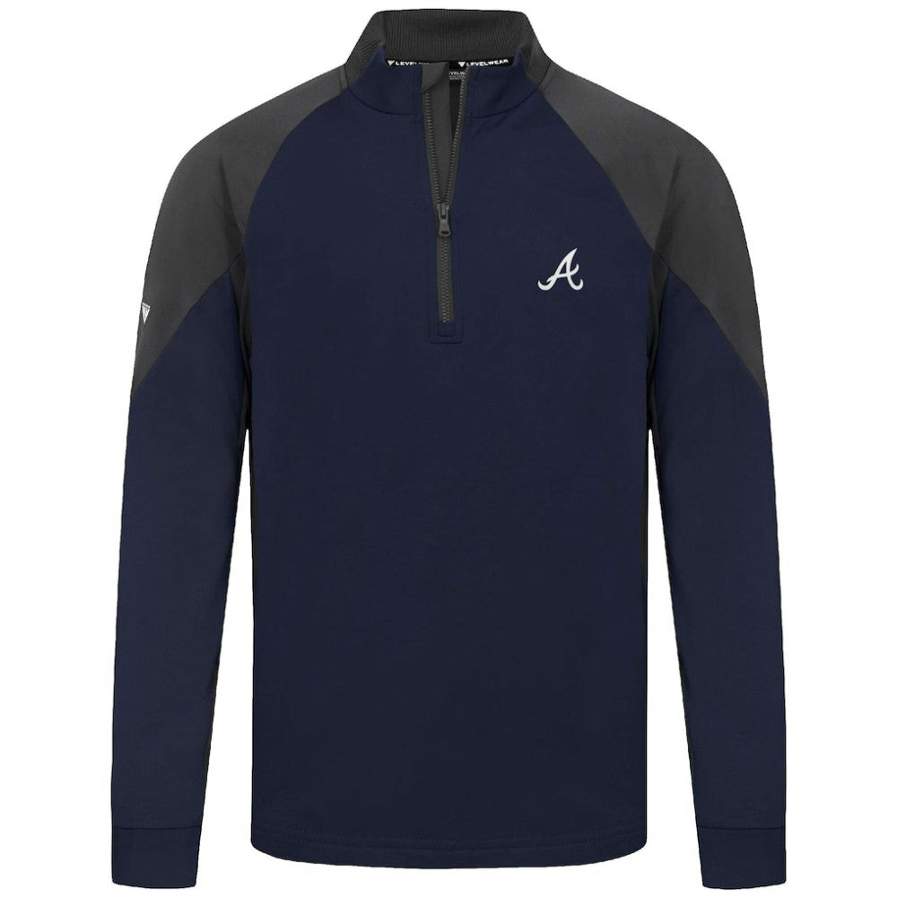 Atlanta Braves Levelwear Cadet Insignia 2.0 Raglan Quarter-Zip Jacket - Navy Jackets